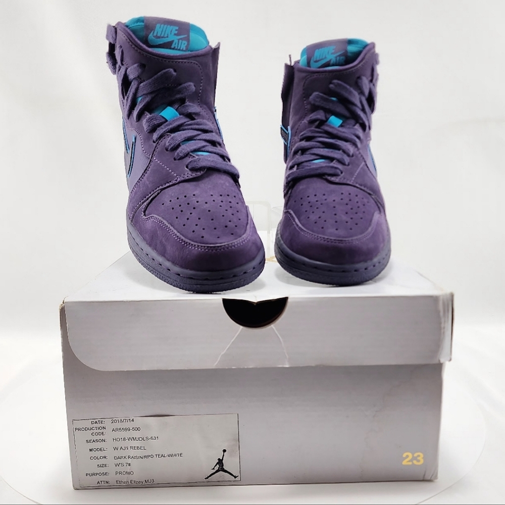 JORDAN 1 REBEL XX PROMO - NIB 2018 Sneakers, dark raisin/teal, size 7